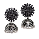 Jaipur Mart Oxidised Plated Handmade Jhumka Jhumki Earrings